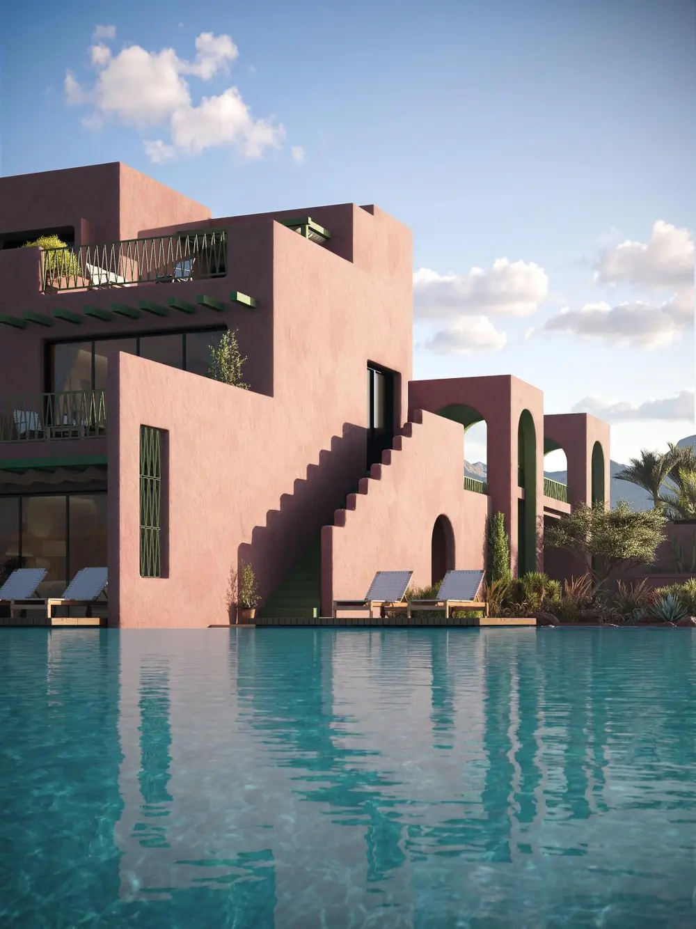 سلم خارجي لـ Floating Chalet